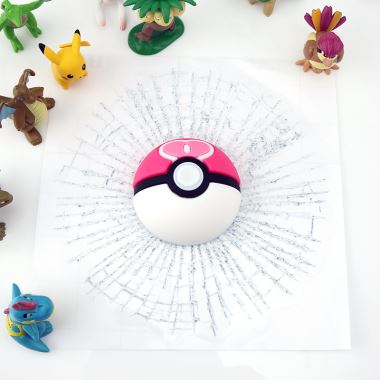 Etiqueta engraçada da janela de 3D Pokeball