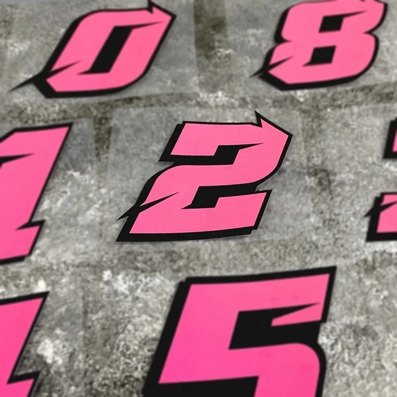 0123456789 Pink Number Motorcycle Stickers best