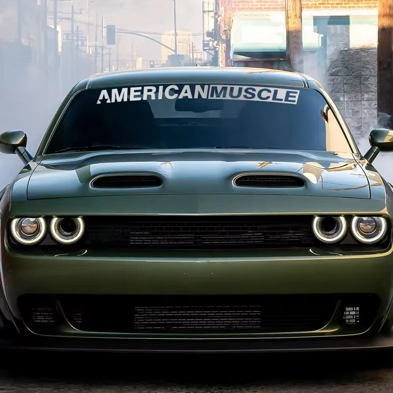Adesivo de pára-brisa de muscle car americano