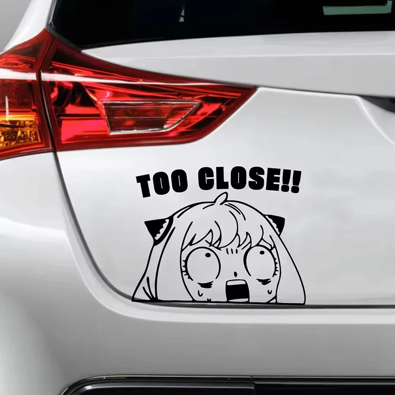 Adesivo de carro de menina de desenho animado