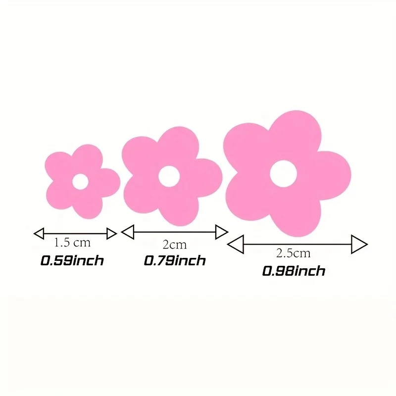 12 pcs de decoração de vinil de flores coloridas