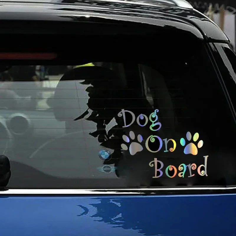 Dog On Board Cute Pawprint Sticker