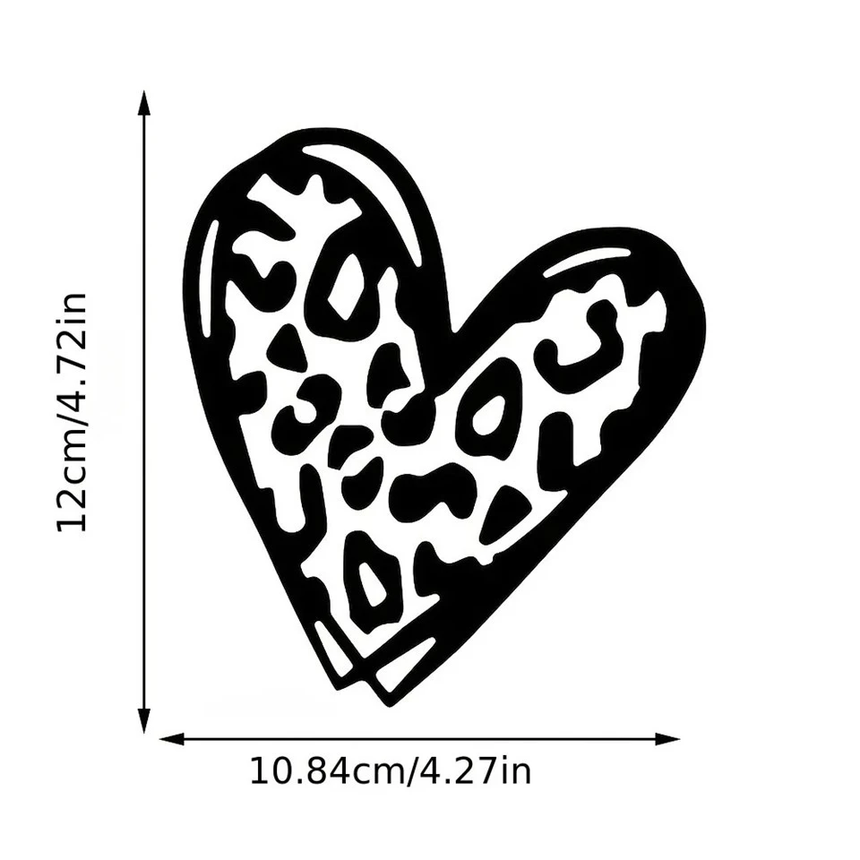 1pc em forma de leopardo em forma de coração adesivos
