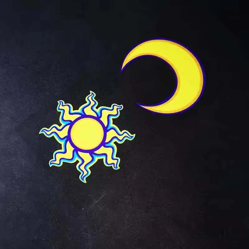 ET11388# Moon And Sun Motorcycle Stickers