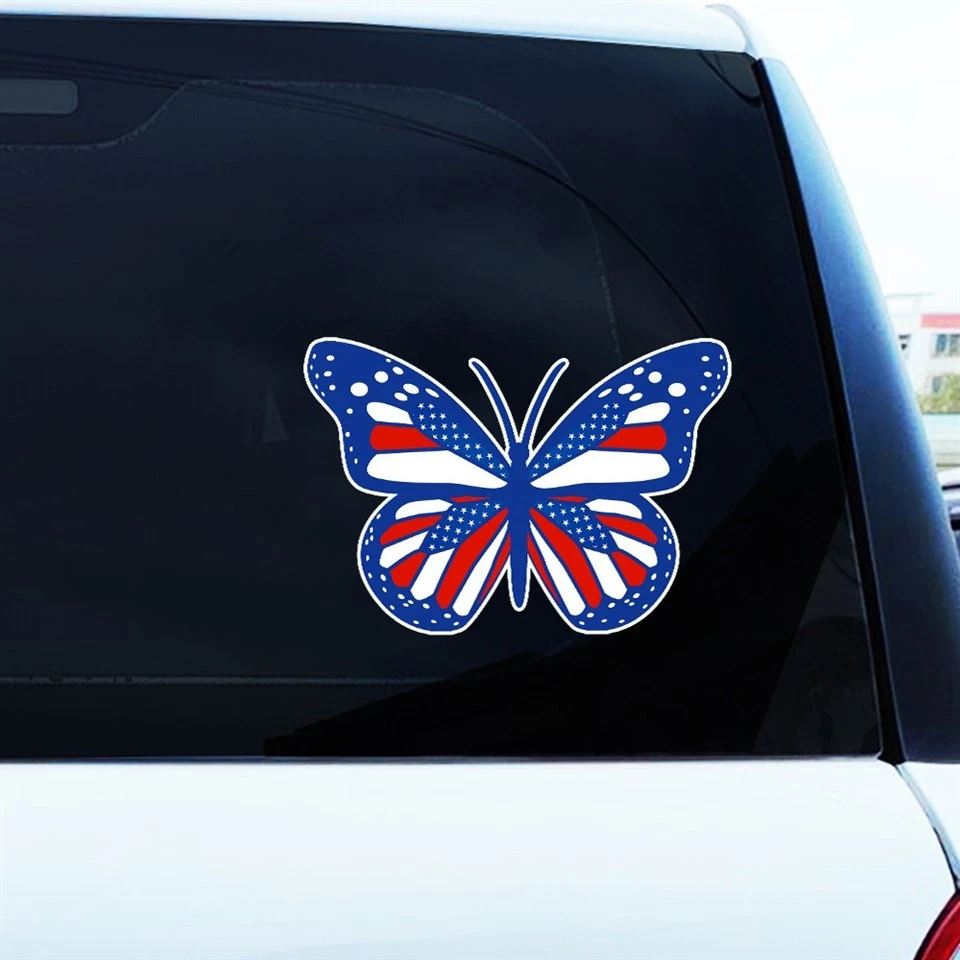 American Window Sticker State Flag Pattern