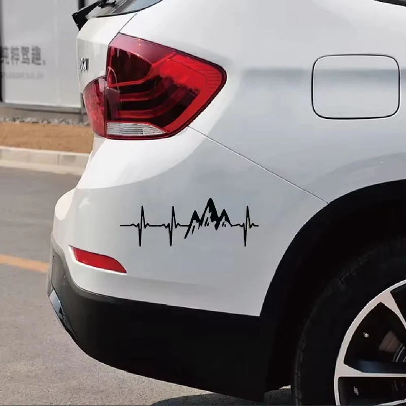Mountain Heart Rate Pattern Car Stickers