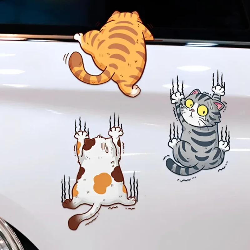 Adesivos engraçados para carro com garra de urso e gato