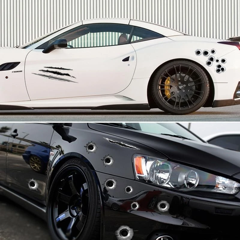 Fake Gun Bullet Holes Stickers