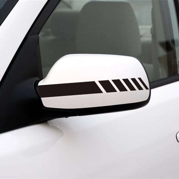 Adesivo esportivo com faixa para espelho traseiro de carro