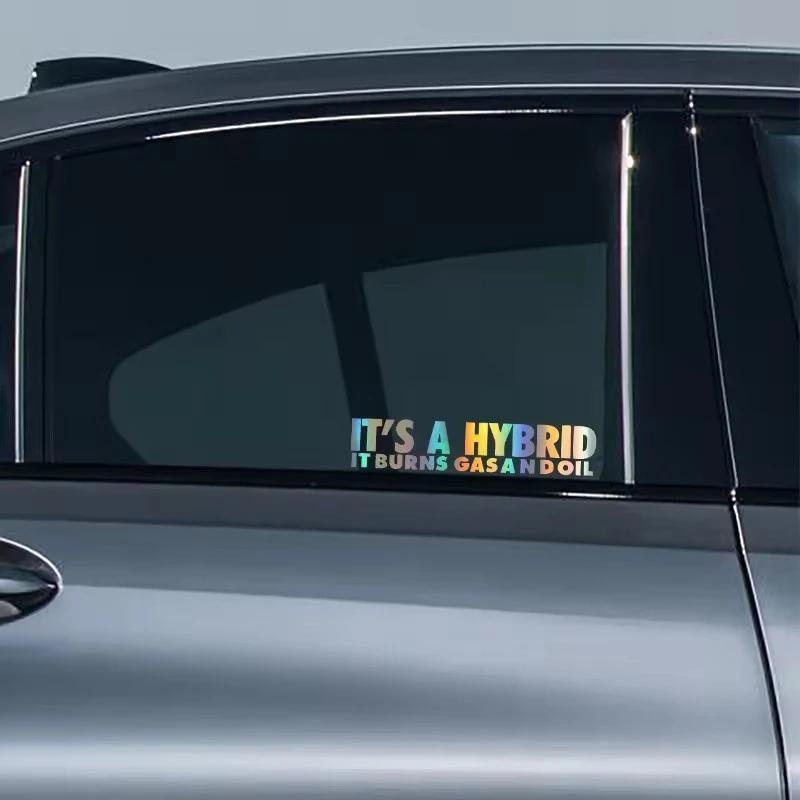 Adesivo de texto engraçado para carro híbrido