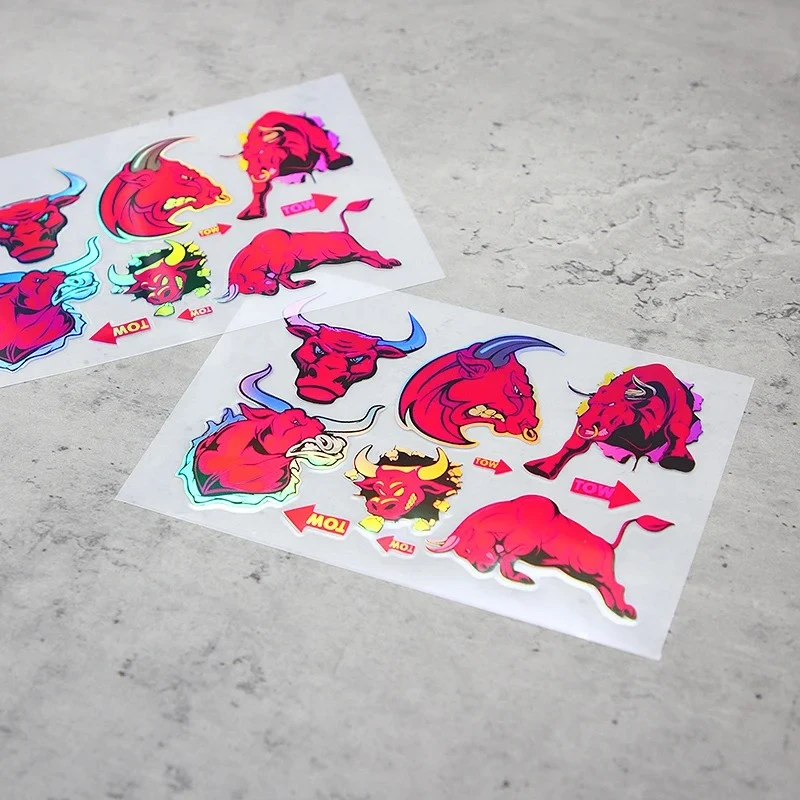 6pcs/decalques de touros holográficos