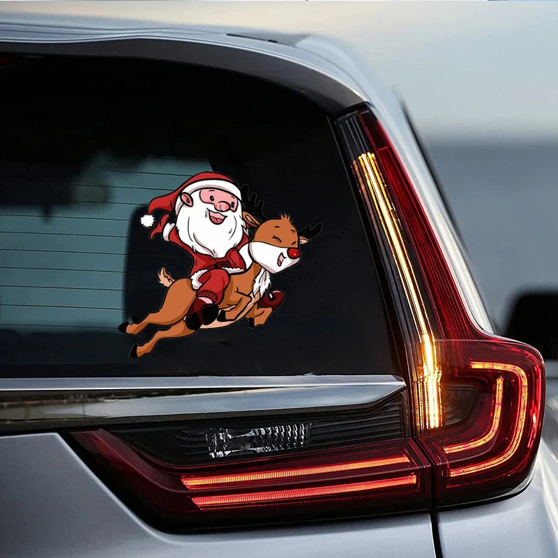 Decalque para janela de carro do Papai Noel para presente de Natal