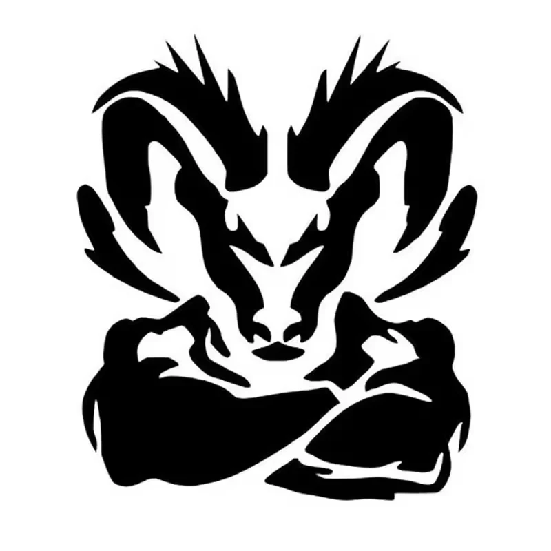 ET11366# Black/White Cool Ram Vinil Decal