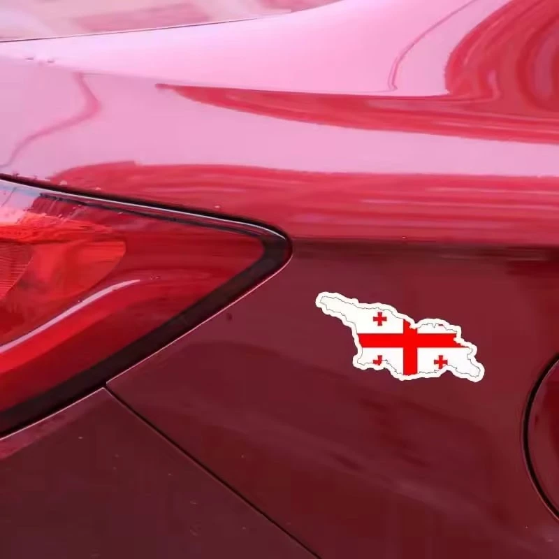 The Republic Of Georgia Flag Map Decal