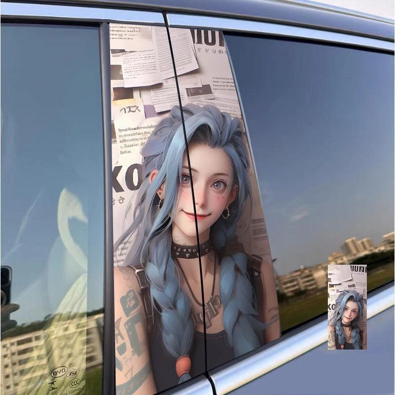 Car Use B Pillar Cartoon Sticker Set