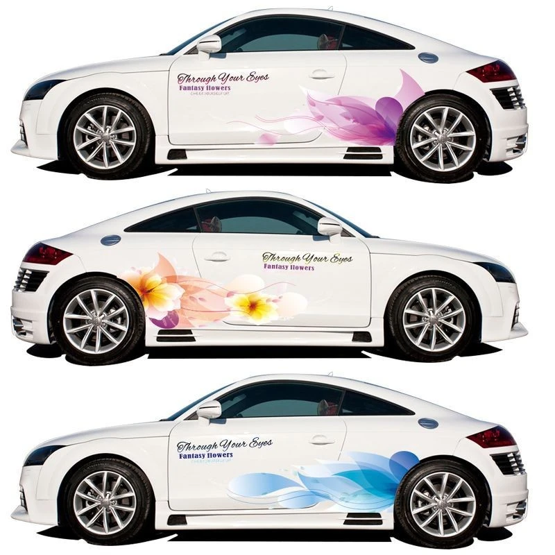 Color Flower Style Car Body Custom Sticker