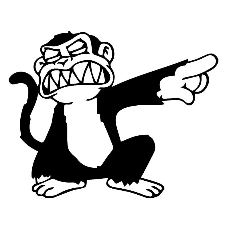 Angry Monkey Point seu dedo gracioso adesivo de carro