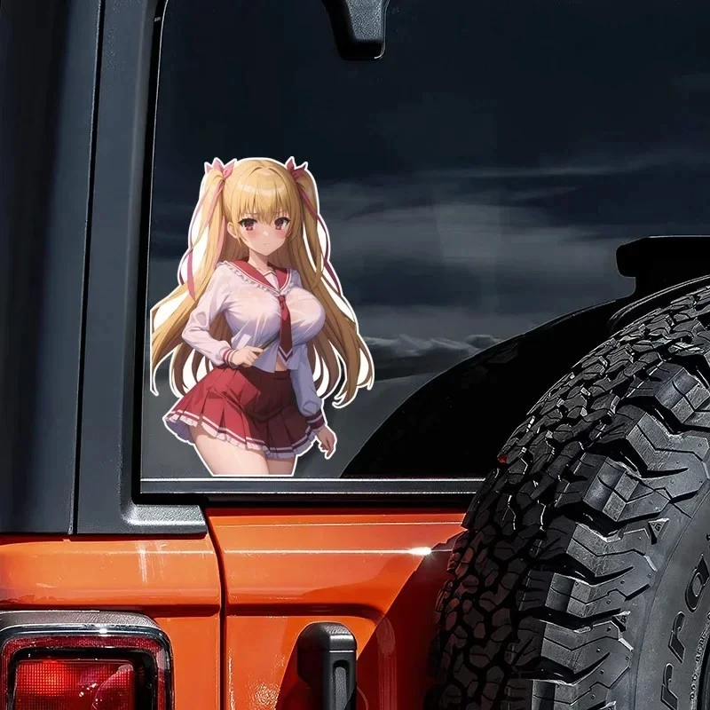 Anime Yellow Hair Girl Car Sticker factory