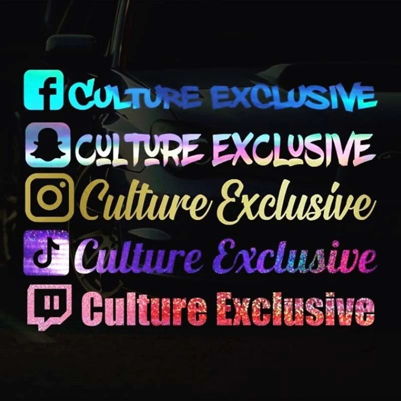 Your Social Media Text Letters Window Sticker