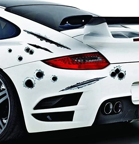 Fake Gun Bullet Holes Stickers