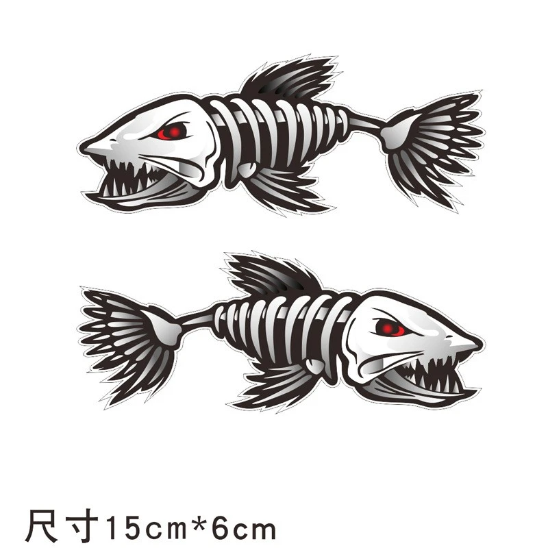 Zombie Fish Car Boat Fishing Label Badge
