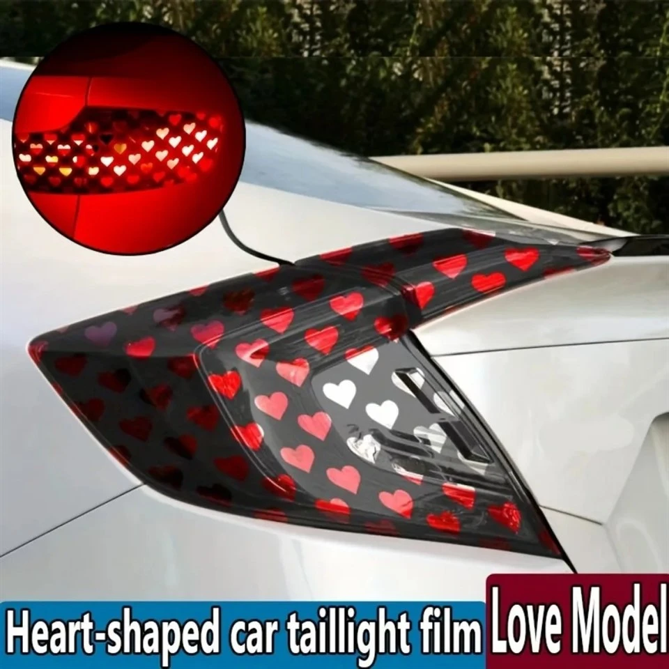 Black Heart-shaped Car Taillight Cover Sticker