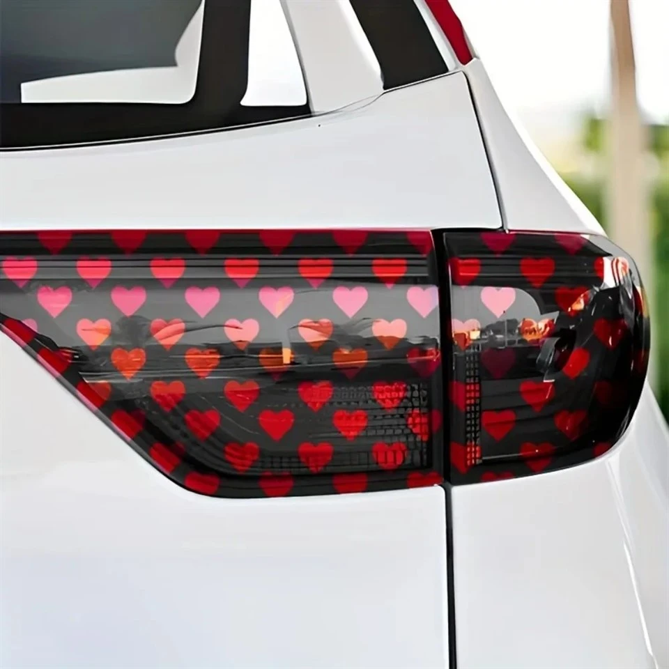 Black Heart-shaped Car Taillight Cover Sticker