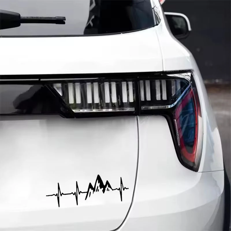 Mountain Heart Rate Pattern Car Stickers
