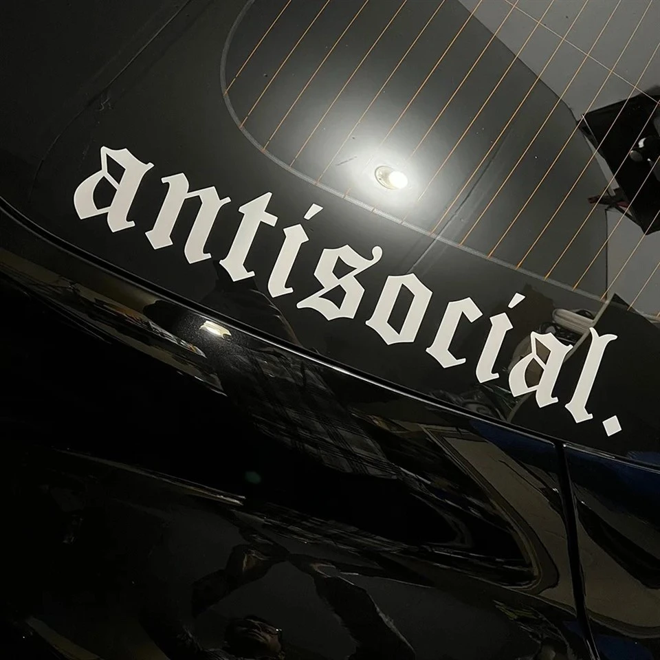 Decalques anti -sociais de estilo de carro Banner de pára -brisa