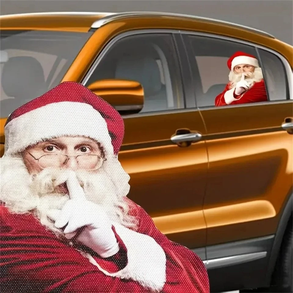 Christmas Car Sticker 3D Realistic Santa Claus factory