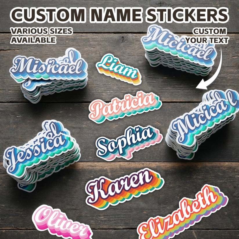 Nome personalizado Adesivos personalizados à prova d'água