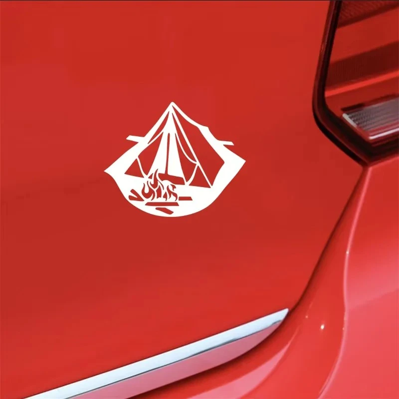 Cute Family Tent Camping Black White Sticker suppliers
