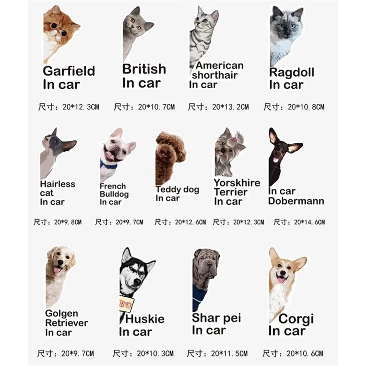 Adesivo de carro animal fofo