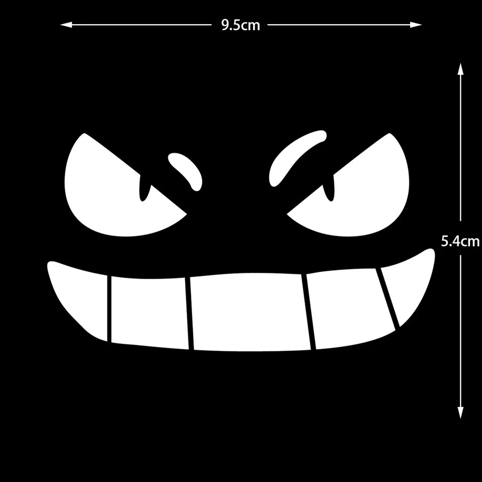 Adesivos de moto reflexivo para sorriso demoníaco