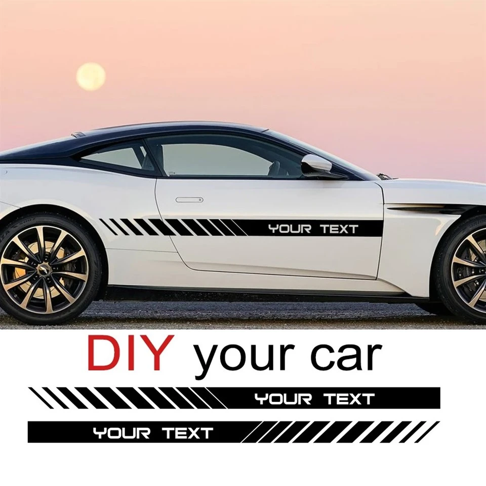 Listras gráficas de adesivos de carro DIY personalizados seu texto