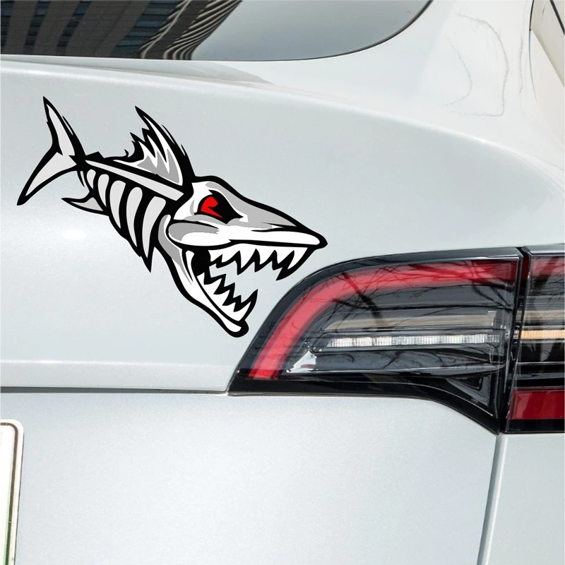 Fishing Skeleton Fish Car Decal Sticker