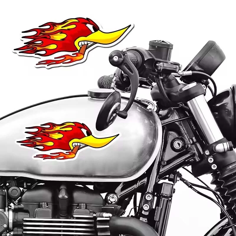 Adesivos de motocicleta de pato de chama para moto