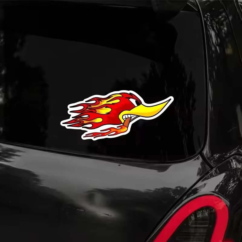 ET11385# Flame Duck Motorcycle Stickers For Motorbike