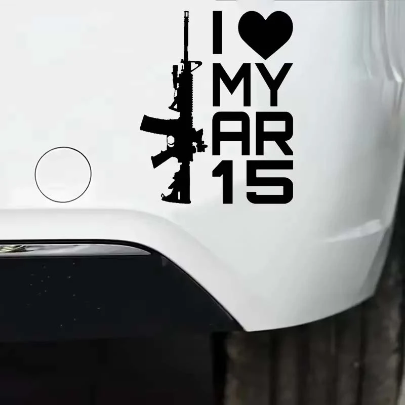 Eu amo ar -15 adesivo de carro de pistola