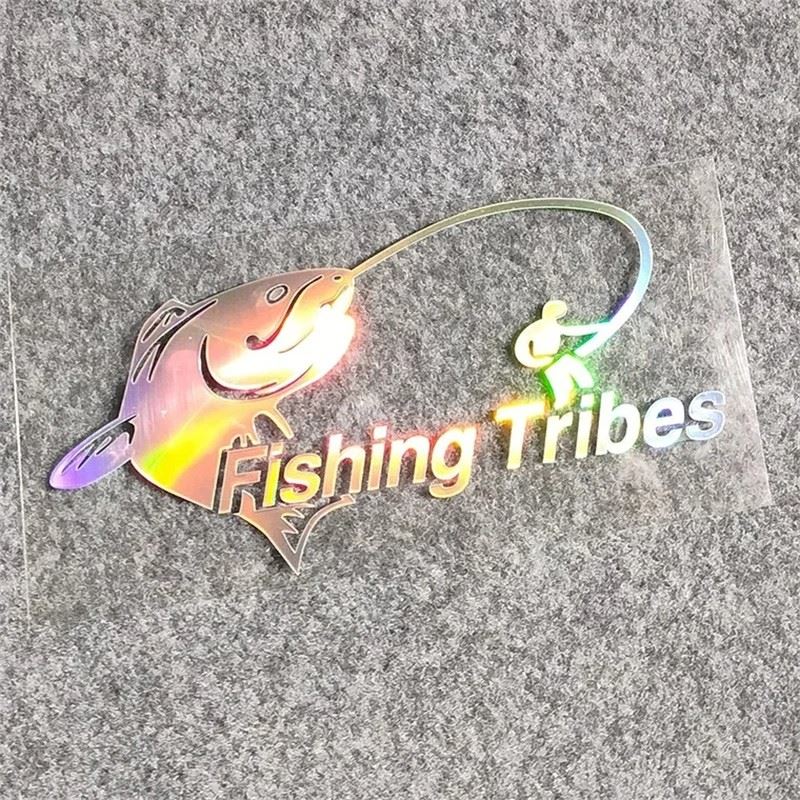 Pesca com caixa de pesca adesivos de pesca do pescador
