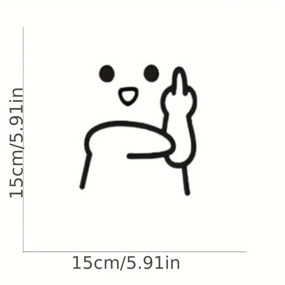 Adesivo de emoji de linha divertido e fofo