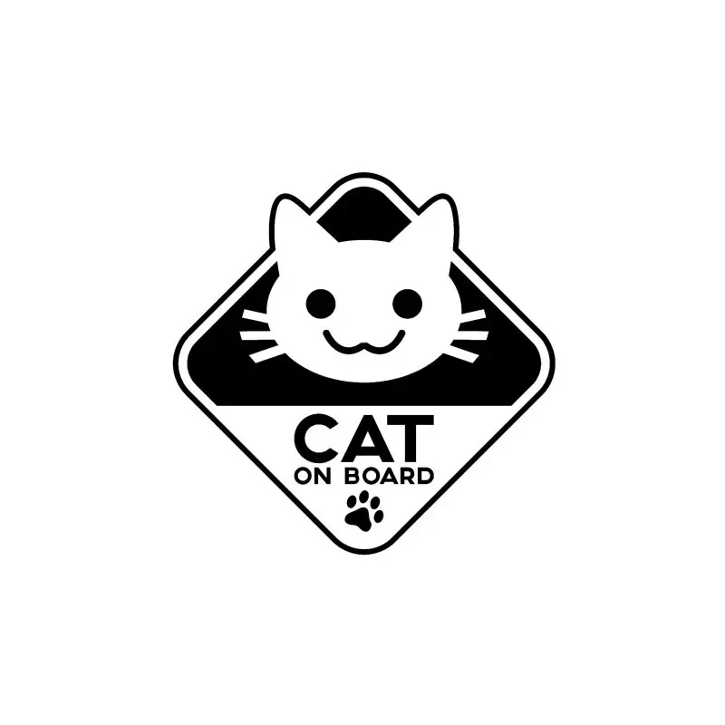 Gato de adesivo de carro de vinil engraçado a bordo