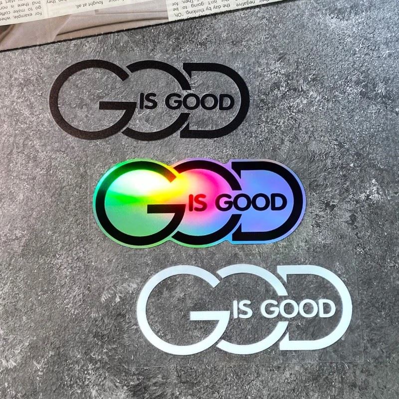 GOD IS GOOD Motorcycle Colorful Laser Sticker best