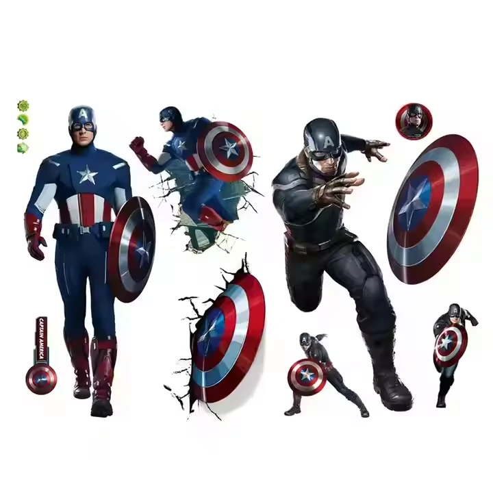 Adesivos de parede para o quarto de desenho animado americano
