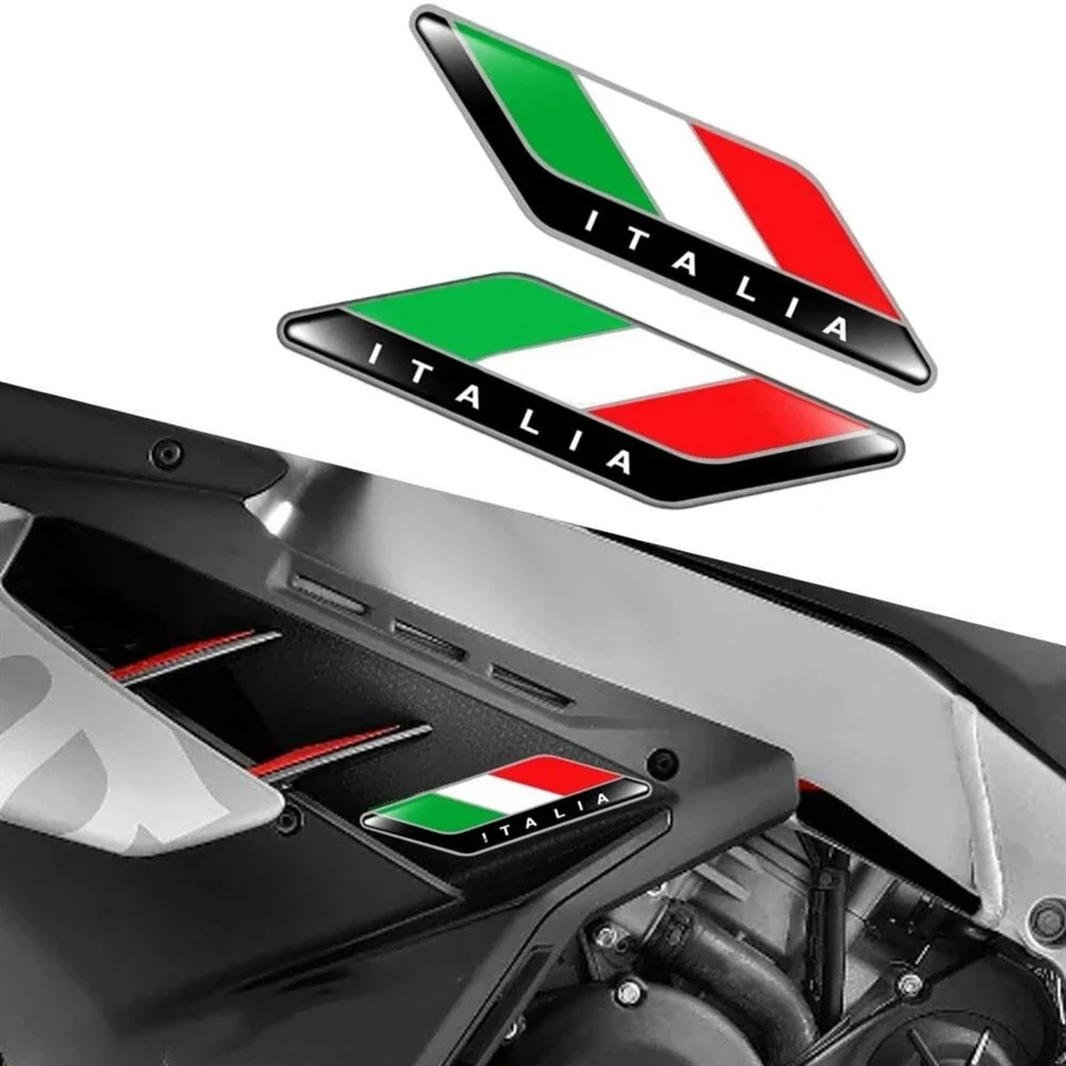 Itália tricolor sinalizador emblema emblema 3d