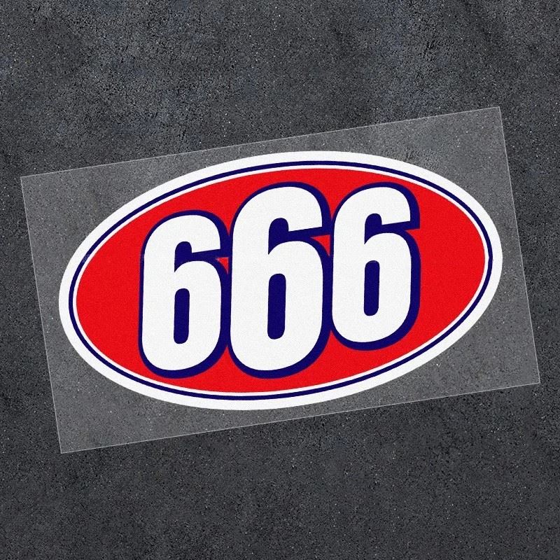 Número 666 adesivo engraçado de motocicleta