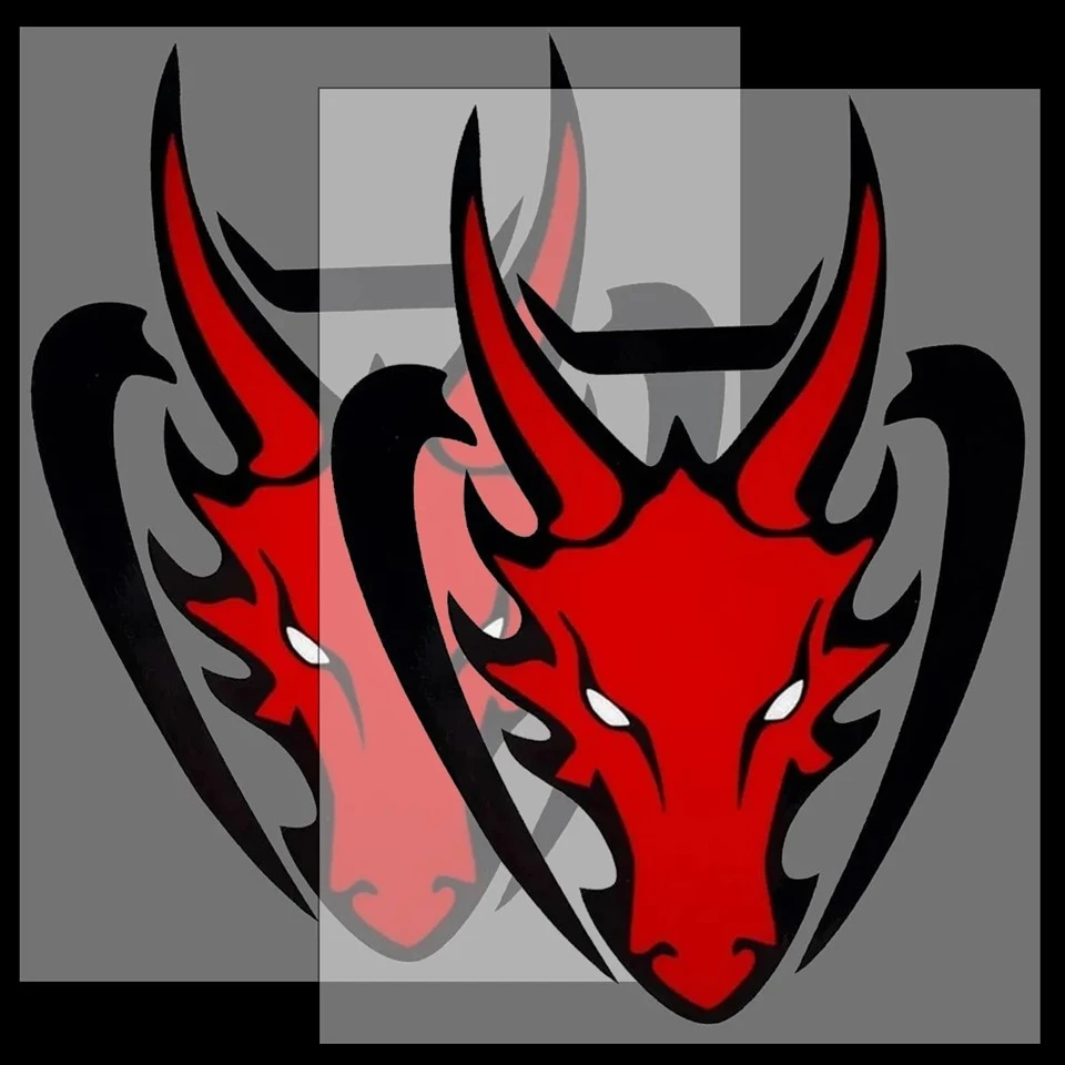 Red Dragon Head Reflexive Motorcycle Stickers