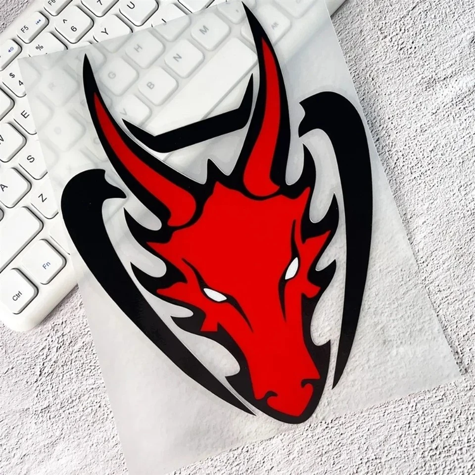 Red Dragon Head Reflective Motorcycle Stickers factory