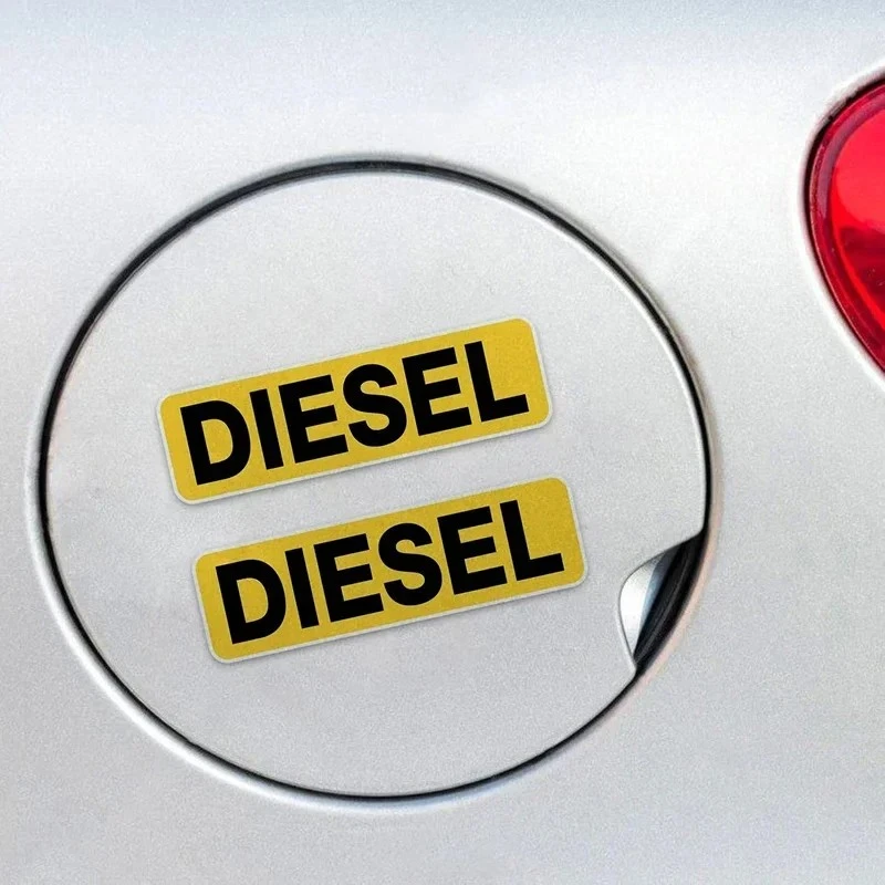 Lembrete apenas adesivo de tampa de combustível diesel