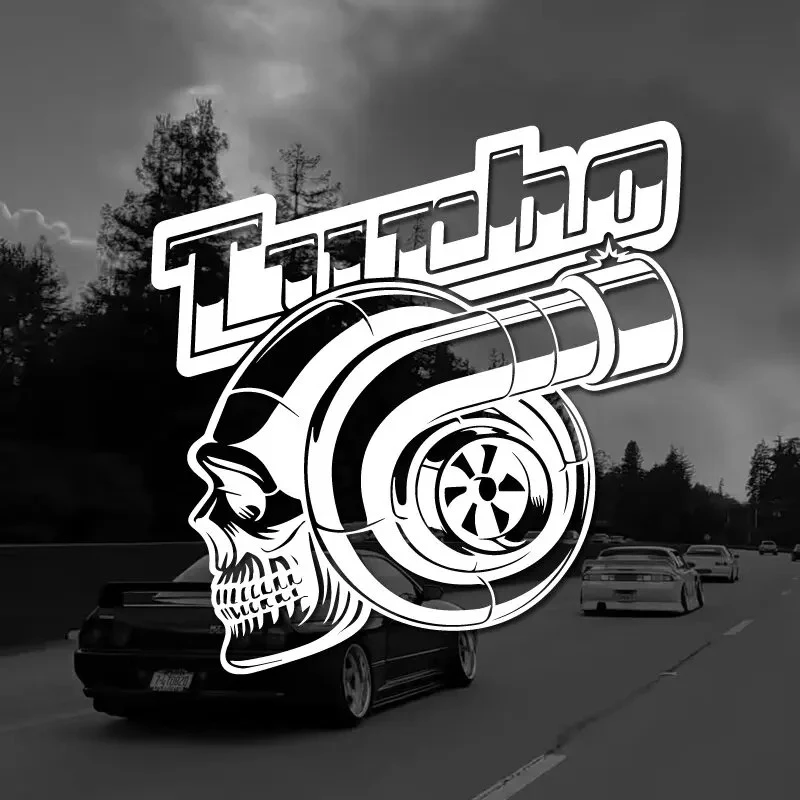 Adesivos de carro turbo de caveira decalques de vinil